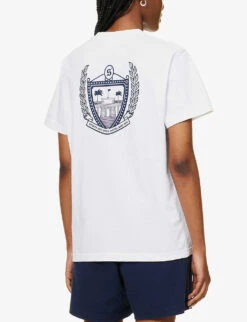 Beverly Hills Logo-embellished Cotton-jersey T-shirt 8 Beverly Hills Logo-embellished Cotton-jersey T-shirt -Reiss Shop R04090225 WHITENAVY ALT03