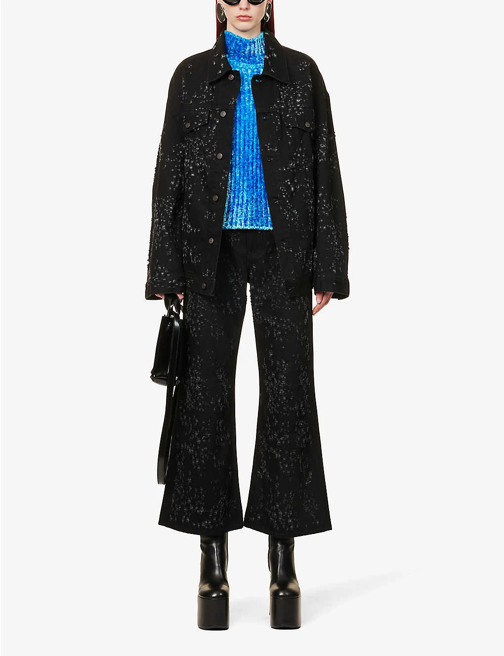 Acne Studios 2022 Distressed Wide-leg High-rise Cotton-twill Jeans 2 Acne Studios 2022 Distressed Wide-leg High-rise Cotton-twill Jeans - Image 2