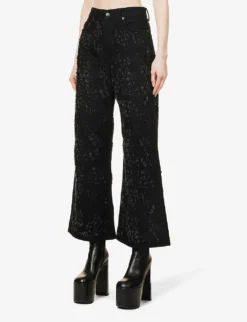 Acne Studios 2022 Distressed Wide-leg High-rise Cotton-twill Jeans 7 Acne Studios 2022 Distressed Wide-leg High-rise Cotton-twill Jeans -Reiss Shop R04090402 BLACK ALT02