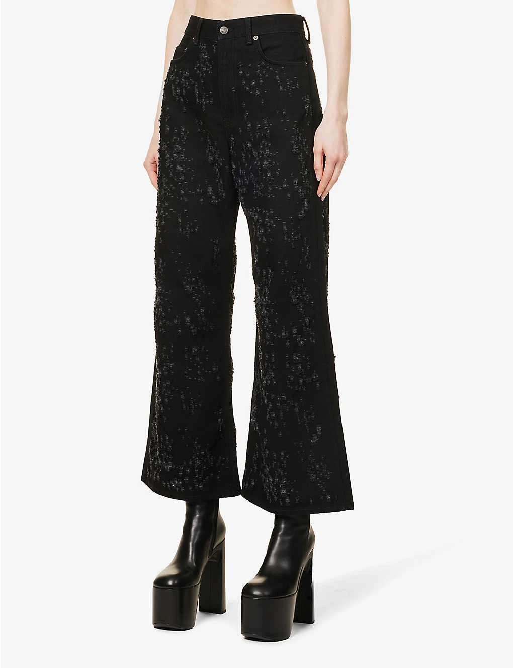 Acne Studios 2022 Distressed Wide-leg High-rise Cotton-twill Jeans 3 Acne Studios 2022 Distressed Wide-leg High-rise Cotton-twill Jeans - Image 3