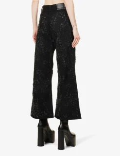 Acne Studios 2022 Distressed Wide-leg High-rise Cotton-twill Jeans 8 Acne Studios 2022 Distressed Wide-leg High-rise Cotton-twill Jeans -Reiss Shop R04090402 BLACK ALT03
