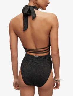 AllSaints Eleanor Halter-neck Swimsuit -Reiss Shop R04090569 BLACKGOLD ALT03