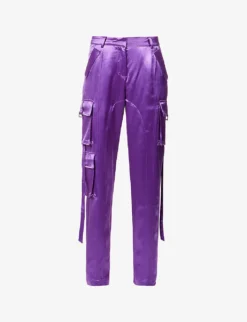 Andre Straight-leg High-rise Satin Trousers