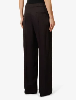 Jil Sander Elasticated-waist Pressed-crease Mid-rise Wide-leg Woven Trousers -Reiss Shop R04092789 GANACHE ALT03