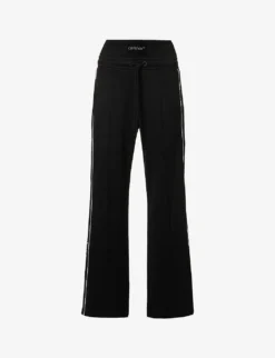 Logo-print Wide-leg High-rise Jersey Jogging Bottoms