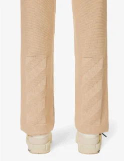Diag Languid Brand-embossed Straight-leg High-rise Cotton-blend Knitted Trousers -Reiss Shop R04094003 BEIGEBEIGE ALT04