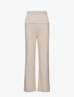 Diag Languid Brand-embossed Straight-leg High-rise Cotton-blend Knitted Trousers