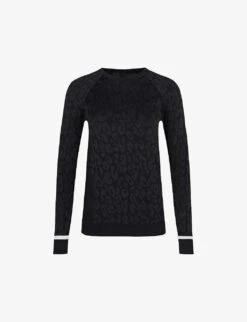 Sweaty Betty Leopard Jacquard Stretch-jersey Top