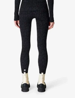 Sweaty Betty Leopard Jacquard Stretch-jersey Leggings -Reiss Shop R04094042 BLACKLEOPARDPAINT ALT03
