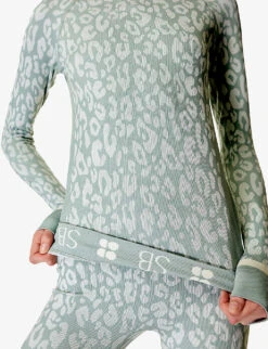Sweaty Betty Leopard-print Stretch-woven Base Layer Top -Reiss Shop R04094043 BLUELEOPARDJCQURD ALT04