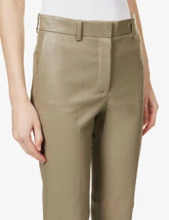 Joseph Coleman Straight-leg Stretch-leather Trousers 9 Joseph Coleman Straight-leg Stretch-leather Trousers -Reiss Shop R04095171 PEWTER ALT04