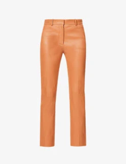 Joseph Coleman Wide-leg High-rise Leather Trousers