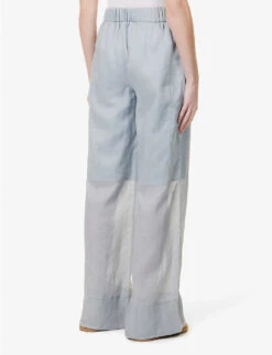 Joseph Milner Wide-leg Mid-rise Ramie Trousers 8 Joseph Milner Wide-leg Mid-rise Ramie Trousers -Reiss Shop R04095442 DUSTYBLUE ALT03