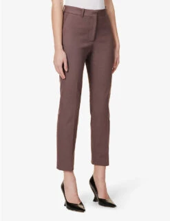 Joseph Coleman Straight-leg Mid-rise Cotton-blend Trousers -Reiss Shop R04095479 TRUFFLE ALT02