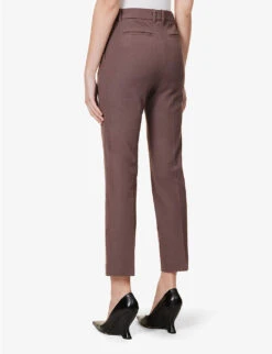 Joseph Coleman Straight-leg Mid-rise Cotton-blend Trousers -Reiss Shop R04095479 TRUFFLE ALT03