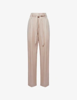 Reiss Mylie Belted Tapered-leg Woven Trousers