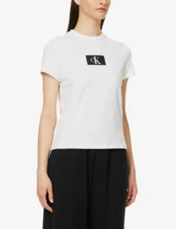Calvin Klein 1996 Lounge Logo-print Recycled Cotton-blend Top 7 Calvin Klein 1996 Lounge Logo-print Recycled Cotton-blend Top -Reiss Shop R04096770 WHITE ALT02