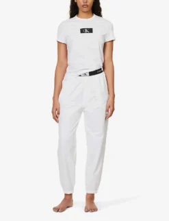 Calvin Klein 1996 Brand-patch Cotton-jersey Jogging Bottoms -Reiss Shop R04097654 WHITE ALT01