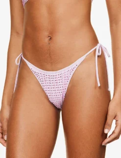 SELF PORTRAIT Hot Fix Crystal-embellished Bikini Bottoms -Reiss Shop R04098653 LILAC ALT02