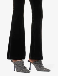 Commando Flared-leg Mid-rise Velvet Trousers -Reiss Shop R04099857 BLACK ALT04