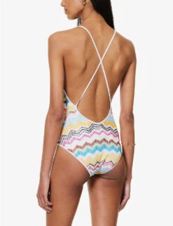 Missoni Chevron-knit V-neck Swimsuit -Reiss Shop R04100166 MULTICOLORCHEVRON ALT03