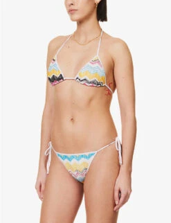 Missoni Abstract-patterned Triangle Knitted Bikini -Reiss Shop R04100193 BT004RMULTICHEVRON ALT02