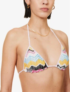 Missoni Abstract-patterned Triangle Knitted Bikini -Reiss Shop R04100193 BT004RMULTICHEVRON ALT05
