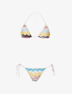 Missoni Abstract-patterned Triangle Knitted Bikini