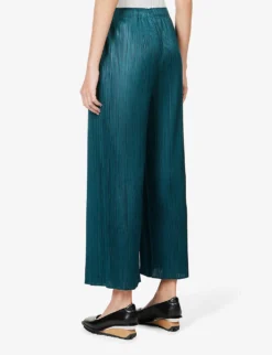 April Pleated Wide-leg Mid-rise Knitted Trousers 9 April Pleated Wide-leg Mid-rise Knitted Trousers -Reiss Shop R04100457 68VIRIDIAN ALT03