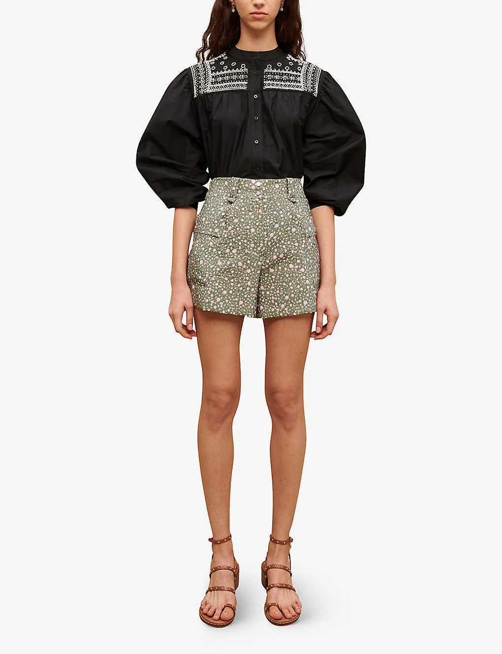 Maje Floral-print Mid-rise Woven Shorts 2 Maje Floral-print Mid-rise Woven Shorts - Image 2