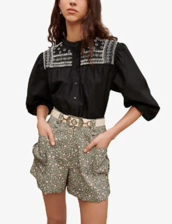 Maje Floral-print Mid-rise Woven Shorts 7 Maje Floral-print Mid-rise Woven Shorts -Reiss Shop R04101488 IMPRIME ALT02