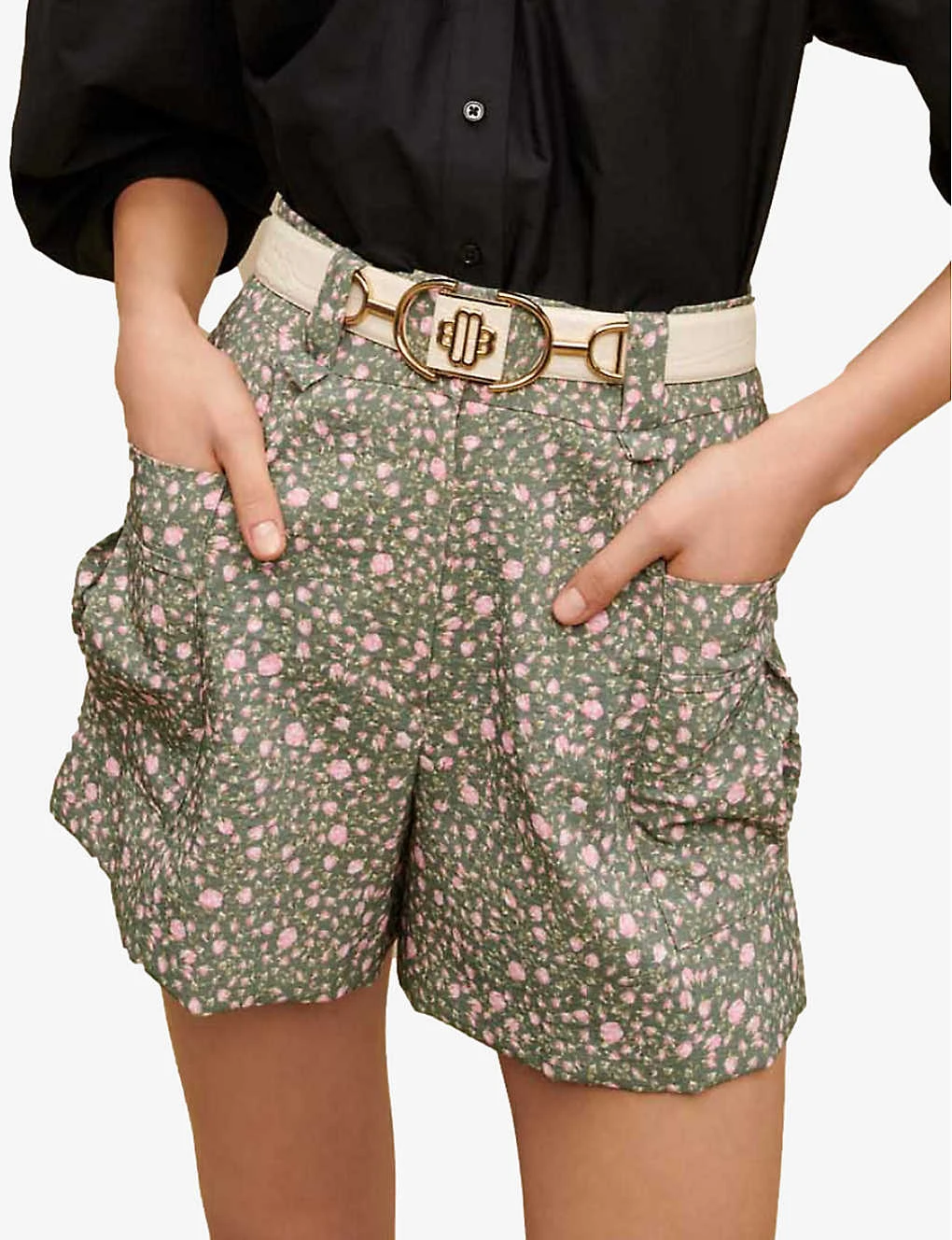 Maje Floral-print Mid-rise Woven Shorts 5 Maje Floral-print Mid-rise Woven Shorts - Image 5