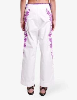 Maje Peace Wide-led High-rise Cotton Trousers 5 Maje Peace Wide-led High-rise Cotton Trousers -Reiss Shop R04101576 BLANC ALT02