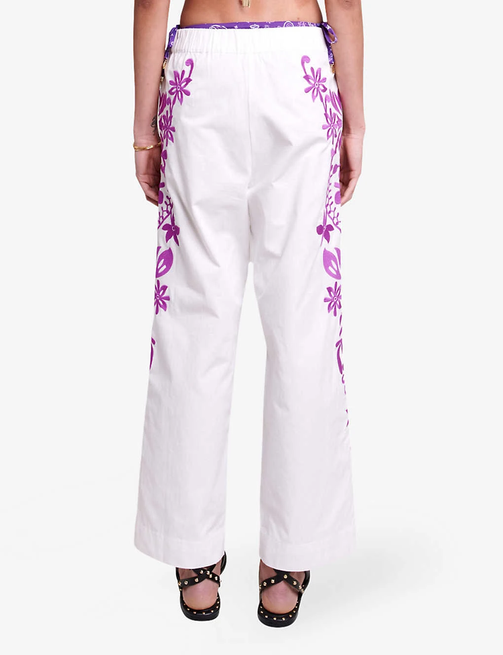 Maje Peace Wide-led High-rise Cotton Trousers 3 Maje Peace Wide-led High-rise Cotton Trousers - Image 3
