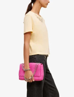 Maje Embellished-neckline Cotton-jersey T-shirt -Reiss Shop R04101721 JAUNESORANGES ALT02