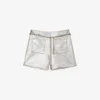 Maje Metallic Straight-cut Leather Shorts