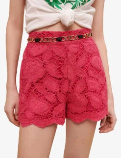 Maje Annick Paisley-embroidered Cotton Shorts 9 Maje Annick Paisley-embroidered Cotton Shorts -Reiss Shop R04101885 ROSES ALT04