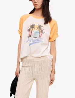 Maje Sunrise Graphic-print Relaxed-fit Cotton T-shirt 7 Maje Sunrise Graphic-print Relaxed-fit Cotton T-shirt -Reiss Shop R04101906 BLANC ALT02
