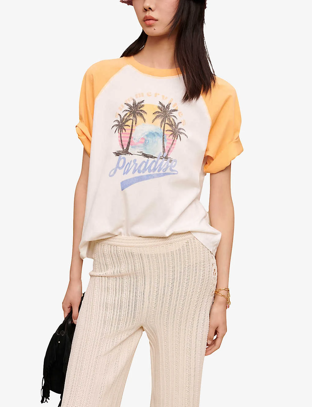 Maje Sunrise Graphic-print Relaxed-fit Cotton T-shirt 3 Maje Sunrise Graphic-print Relaxed-fit Cotton T-shirt - Image 3