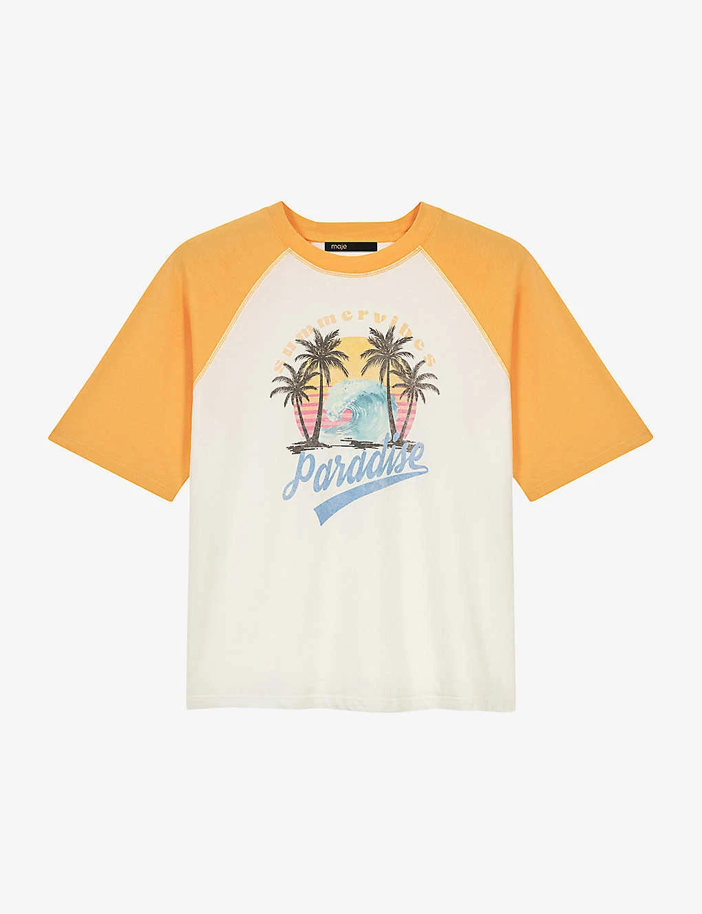 Maje Sunrise Graphic-print Relaxed-fit Cotton T-shirt 1 Maje Sunrise Graphic-print Relaxed-fit Cotton T-shirt