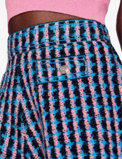 Sandro Checked Stretch-tweed Shorts 9 Sandro Checked Stretch-tweed Shorts -Reiss Shop R04102332 NOIRGRIS ALT04