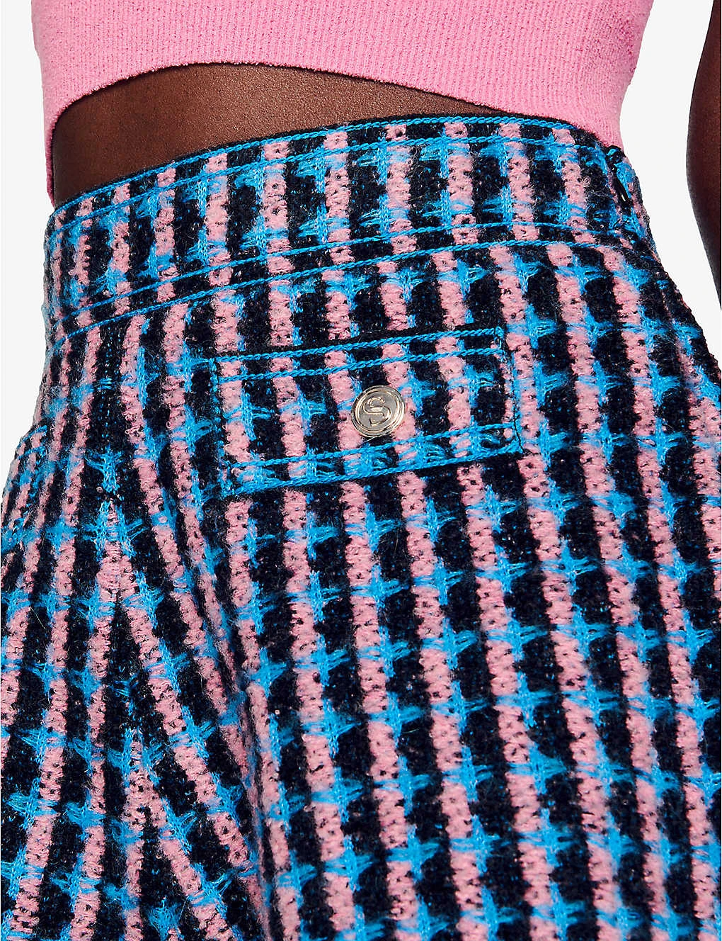 Sandro Checked Stretch-tweed Shorts 5 Sandro Checked Stretch-tweed Shorts - Image 5