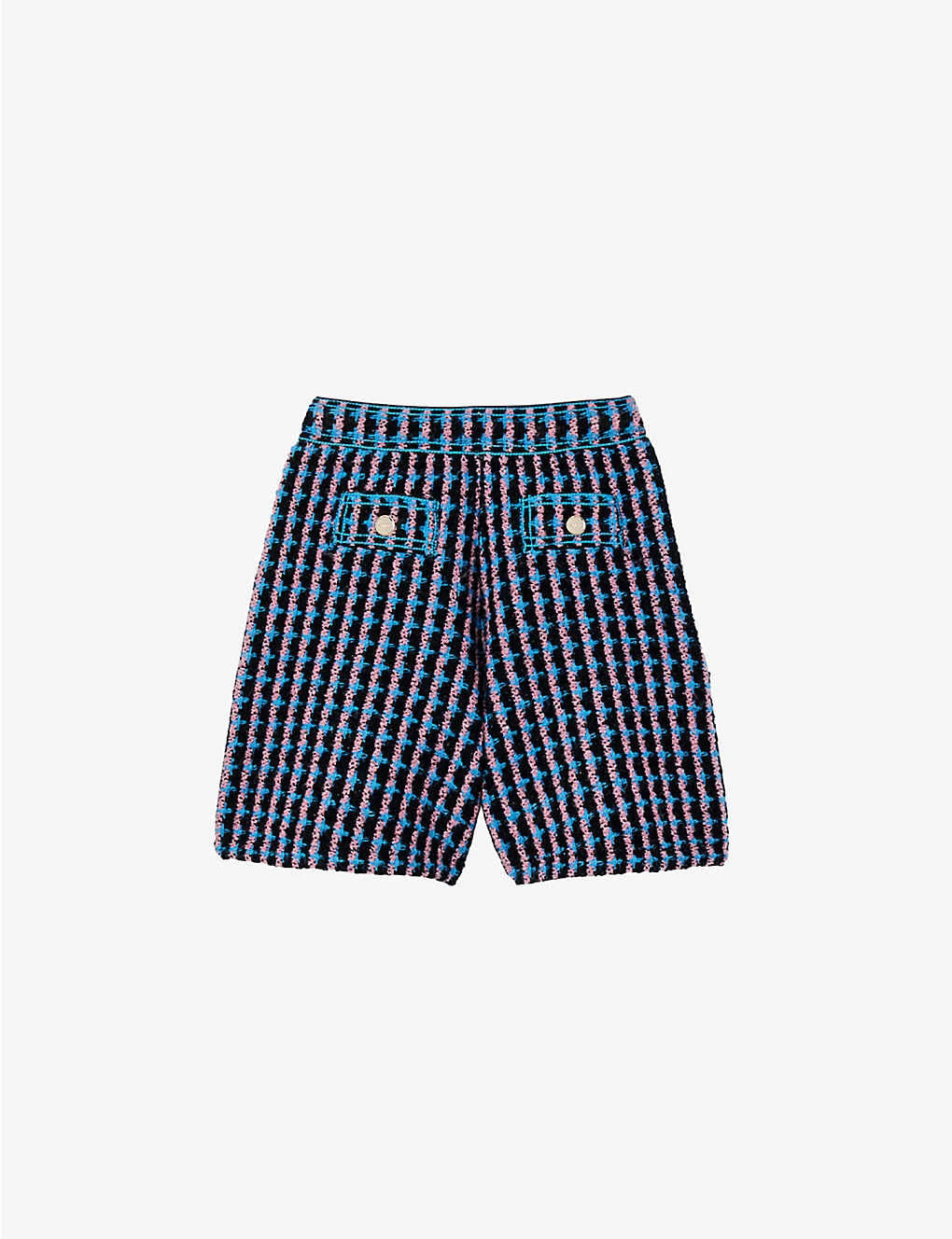 Sandro Checked Stretch-tweed Shorts 1 Sandro Checked Stretch-tweed Shorts