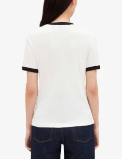 CLAUDIE PIERLOT Logo-print Cotton-blend T-shirt 8 CLAUDIE PIERLOT Logo-print Cotton-blend T-shirt -Reiss Shop R04103285 NATURELS ALT03
