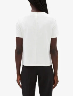 CLAUDIE PIERLOT Tupal Scalloped Trim Cotton-blend T Shirt 8 CLAUDIE PIERLOT Tupal Scalloped Trim Cotton-blend T Shirt -Reiss Shop R04103378 NATURELS ALT03