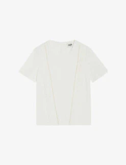 CLAUDIE PIERLOT Tupal Scalloped Trim Cotton-blend T Shirt