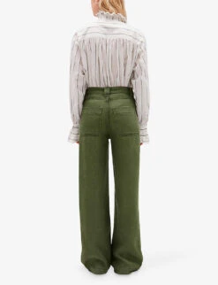 CLAUDIE PIERLOT Pausi Wide-leg Cargo-style Woven Trousers -Reiss Shop R04103404 VERTS ALT03