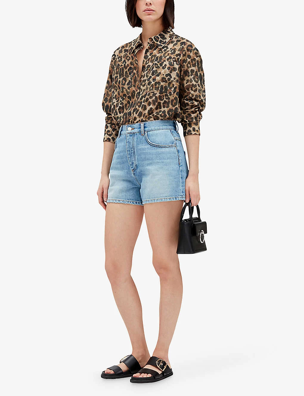 CLAUDIE PIERLOT Earthblue Mid-rise Five-pocket Denim Shorts 2 CLAUDIE PIERLOT Earthblue Mid-rise Five-pocket Denim Shorts - Image 2