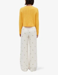 CLAUDIE PIERLOT Mimosa Floral-embroidered Wide-leg Mid-rise Woven Trousers 8 CLAUDIE PIERLOT Mimosa Floral-embroidered Wide-leg Mid-rise Woven Trousers -Reiss Shop R04103436 DIVERS ALT03