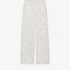 CLAUDIE PIERLOT Mimosa Floral-embroidered Wide-leg Mid-rise Woven Trousers